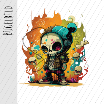 Bügelbild - "Graffiti Skull Boy"